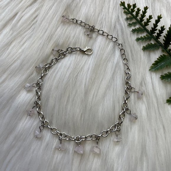 Quartz silver tone anklet - Picture 3 of 5